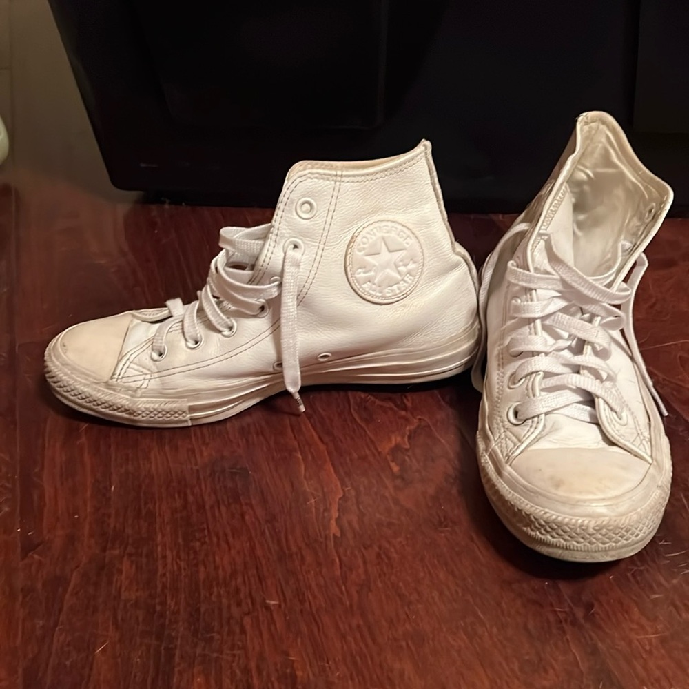 White Leather Converse